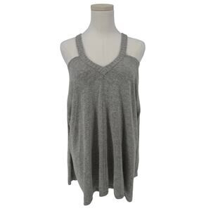 Y2K Cold Shoulder Long Sleeve Sweater LOVE LIFE Grey Women's Size M